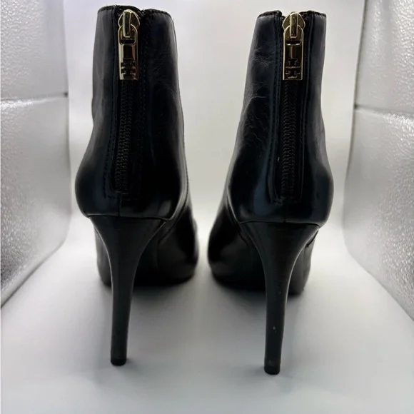 Tory Burch Pacey Black and Gold Ankle Booties - Picture 7 of 11